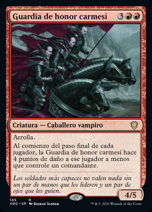 Guardia de honor carmesí (Crimson Honor Guard) - Crimson Vow Commander (#145) - Illustrated by Kieran Yanner - Magic: The Gathering Card