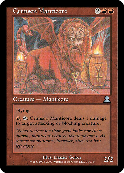 Crimson Manticore - Masters Edition III (#94) - Illustrated by Daniel Gelon - Magic: The Gathering Card