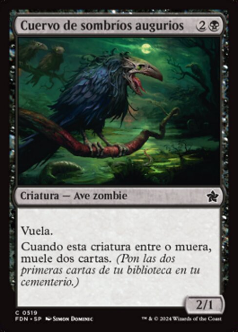 Corvo degli Oscuri Presagi (Crow of Dark Tidings) - Jumpstart 2022 (#390) - Illustrated by Tianhua X - Magic: The Gathering Card