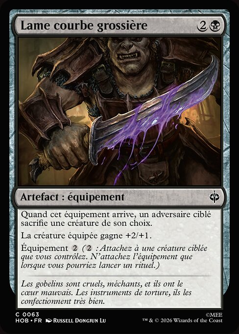 Lame courbe grossière (Crude Bent Blade) - The Hobbit (#63) - Illustrated by Russell Dongjun Lu - Magic: The Gathering Card
