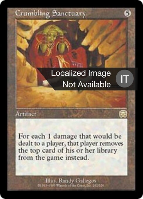Santuario desmoronándose (Crumbling Sanctuary) - Mercadian Masques (#292) - Illustrated by Randy Gallegos - Magic: The Gathering Card