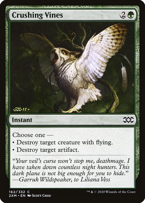 藤蔓压溃 (Crushing Vines) - Double Masters (#162) - Illustrated by Scott Chou - Magic: The Gathering Card