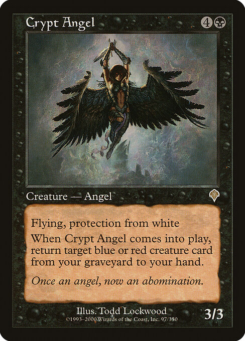 Crypt Angel - Invasion (#97) - Illustrated by Todd Lockwood - Magic: The Gathering Card