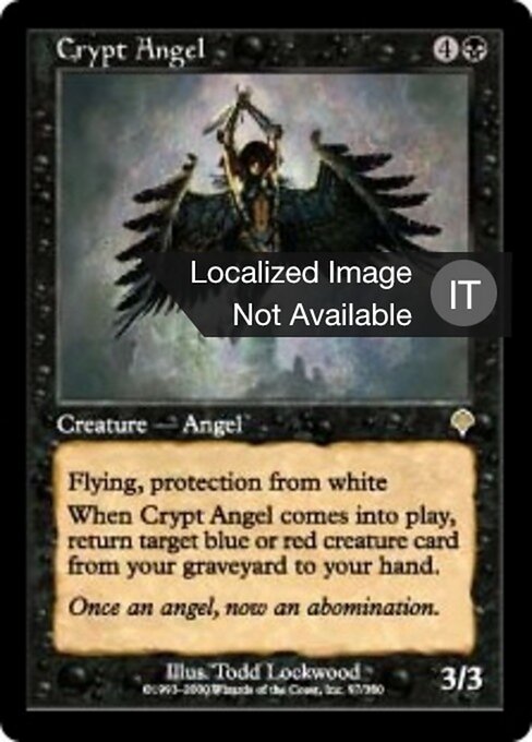 Ange de la crypte (Crypt Angel) - Invasion (#97) - Illustrated by Todd Lockwood - Magic: The Gathering Card