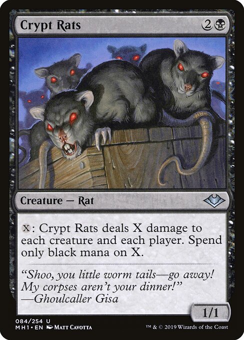 Crypt Rats - Modern Horizons (#84) - Illustrated by Matt Cavotta - Magic: The Gathering Card