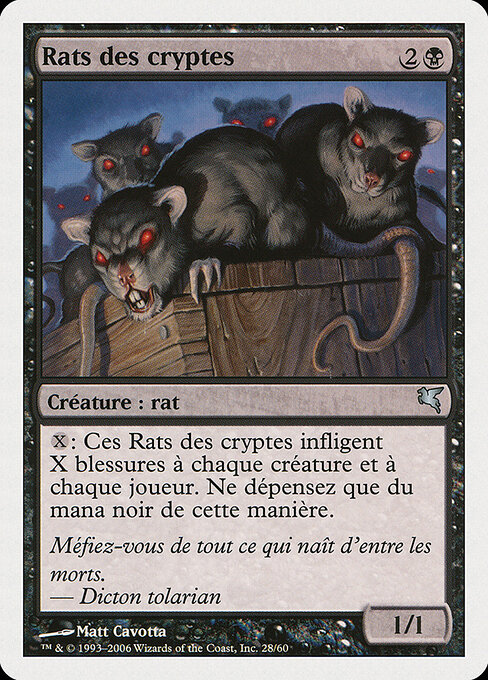 Ratas de la cripta (Crypt Rats) - Salvat 2005 (#A28) - Illustrated by Matt Cavotta - Magic: The Gathering Card