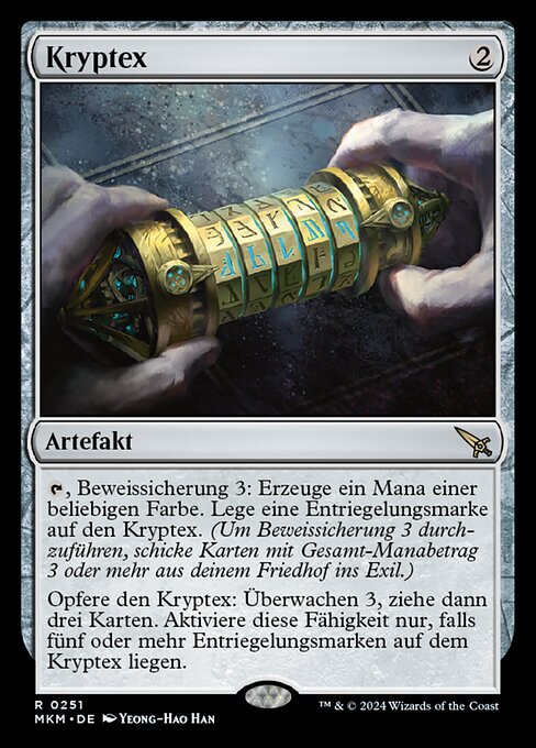Kryptex (Cryptex) - Murders at Karlov Manor (#251) - Illustrated by Yeong-Hao Han - Magic: The Gathering Card