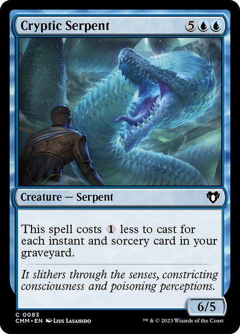 Cryptic Serpent - Commander Masters (#83) - Illustrated by Lius Lasahido - Magic: The Gathering Card