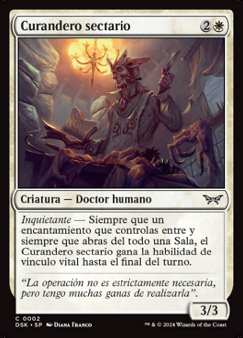 Guaritore del Culto (Cult Healer) - Duskmourn: House of Horror (#2) - Illustrated by Diana Franco - Magic: The Gathering Card