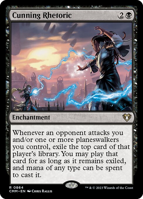 Rhétorique rusée (Cunning Rhetoric) - Commander 2021 (#365) - Illustrated by Chris Rallis - Magic: The Gathering Card