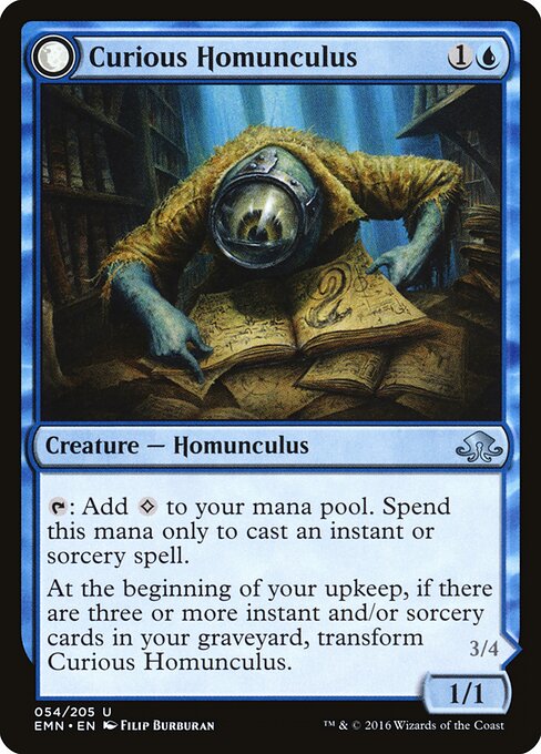 Curious Homunculus // Voracious Reader - Eldritch Moon (#54) - Illustrated by Filip Burburan - Magic: The Gathering Card