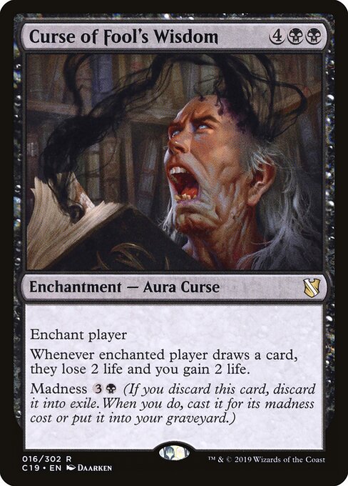 Maledizione della Saggezza dello Stolto (Curse of Fool's Wisdom) - Commander 2019 (#16) - Illustrated by Daarken - Magic: The Gathering Card