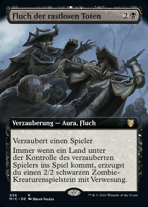 Maldición del asedio de los muertos (Curse of the Restless Dead) - Midnight Hunt Commander (#18) - Illustrated by Brian Valeza - Magic: The Gathering Card