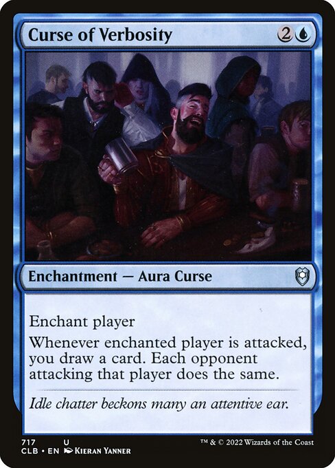 Curse of Verbosity - Commander Legends: Battle for Baldur's Gate (#717) - Illustrated by Kieran Yanner - Magic: The Gathering Card