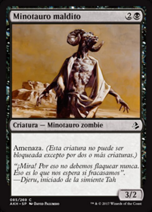 저주받은 미노타우로스 (Cursed Minotaur) - Amonkhet (#85) - Illustrated by David Palumbo - Magic: The Gathering Card
