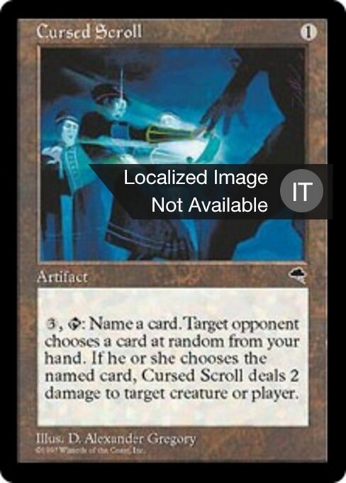 Pergamena Maledetta (Cursed Scroll) - Tempest (#281) - Illustrated by D. Alexander Gregory - Magic: The Gathering Card