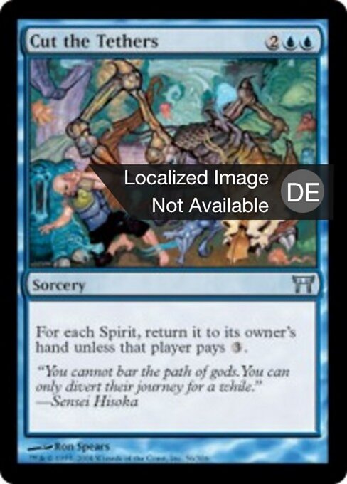 Den Haltestrick zertrennen (Cut the Tethers) - Champions of Kamigawa (#56) - Illustrated by Ron Spears - Magic: The Gathering Card