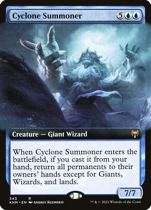 Zyklonbeschwörer (Cyclone Summoner) - Kaldheim (#343) - Illustrated by Andrey Kuzinskiy - Magic: The Gathering Card