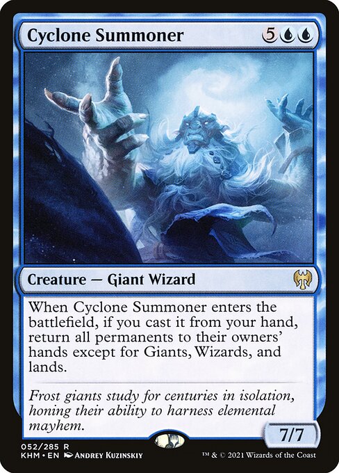 气旋召唤师 (Cyclone Summoner) - Kaldheim (#52) - Illustrated by Andrey Kuzinskiy - Magic: The Gathering Card