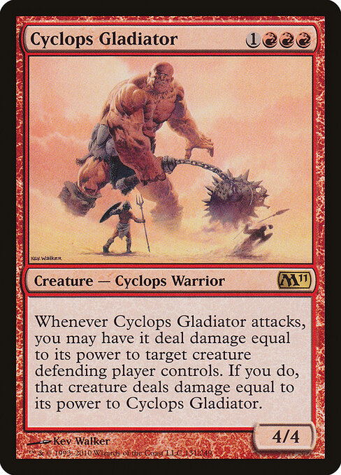 Ciclope Gladiatore (Cyclops Gladiator) - Magic 2011 (#131) - Illustrated by Kev Walker - Magic: The Gathering Card
