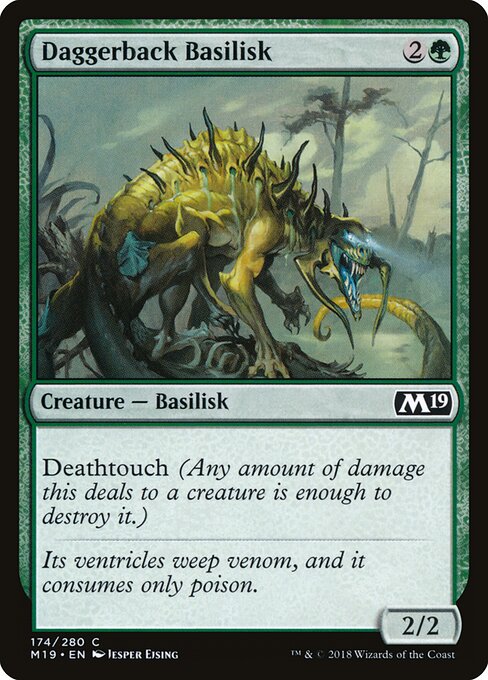 匕背蜥怪 (Daggerback Basilisk) - Core Set 2019 (#174) - Illustrated by Jesper Ejsing - Magic: The Gathering Card
