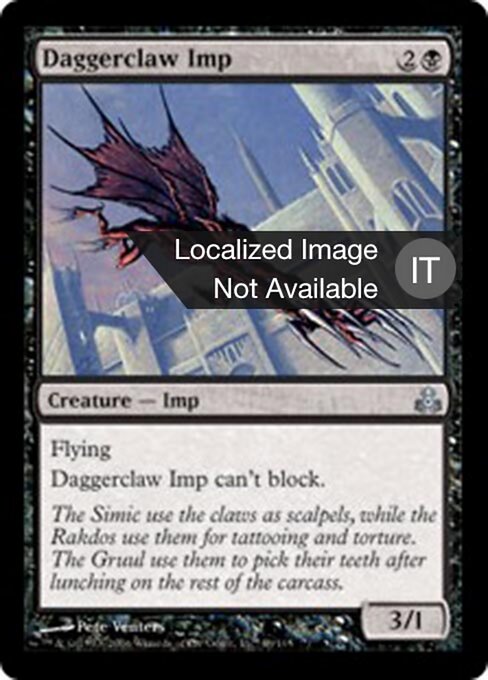 短剣爪のインプ (Daggerclaw Imp) - Guildpact (#48) - Illustrated by Pete Venters - Magic: The Gathering Card