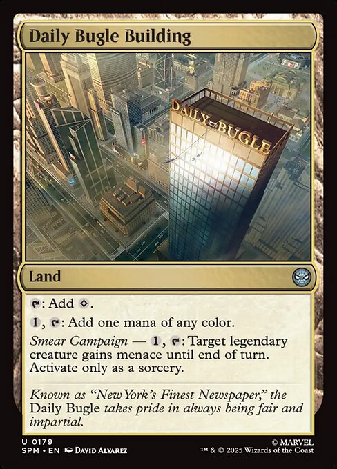 Daily Bugle Building - Marvel's Spider-Man (#179) - Illustrated by David Álvarez - Magic: The Gathering Card