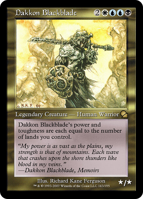 Dakkon Blackblade - Masters Edition (#143) - Illustrated by Richard Kane Ferguson - Magic: The Gathering Card