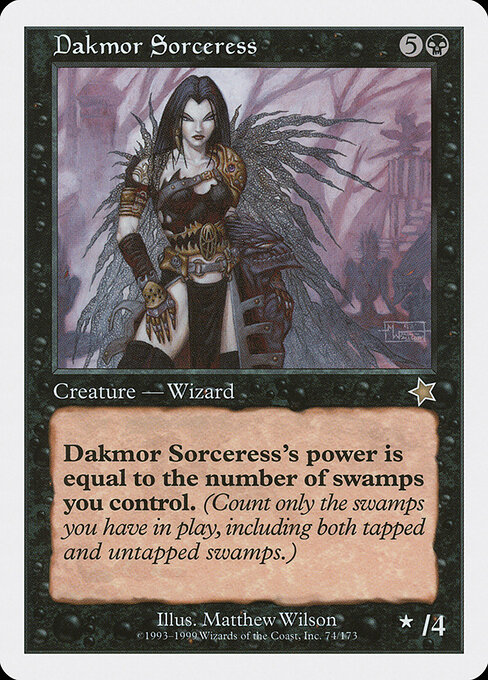 Dakmor Sorceress - Starter 1999 (#74) - Illustrated by Matthew D. Wilson - Magic: The Gathering Card