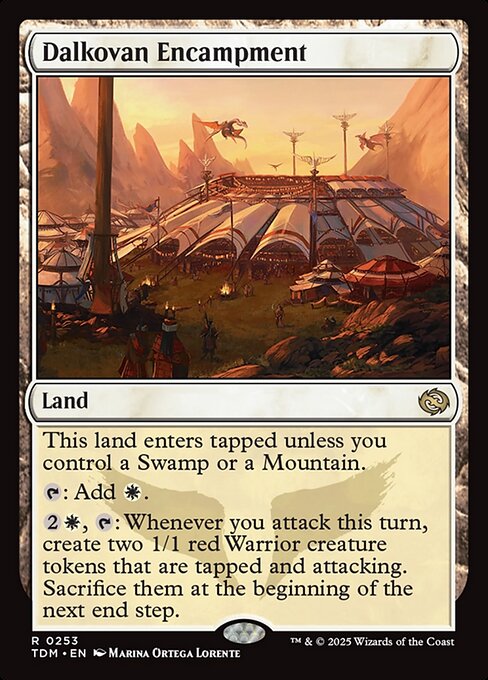 Dalkovan Encampment - Tarkir: Dragonstorm (#253) - Illustrated by Marina Ortega Lorente - Magic: The Gathering Card