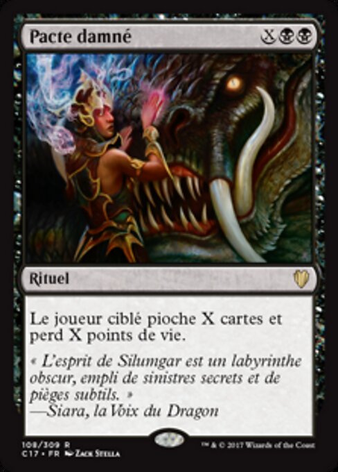 Pacte damné (Damnable Pact) - Crimson Vow Commander (#126) - Illustrated by Zack Stella - Magic: The Gathering Card