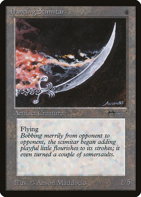 Cimitarra Dançante (Dancing Scimitar) - Fourth Edition Foreign Black Border (#313) - Illustrated by Anson Maddocks - Magic: The Gathering Card