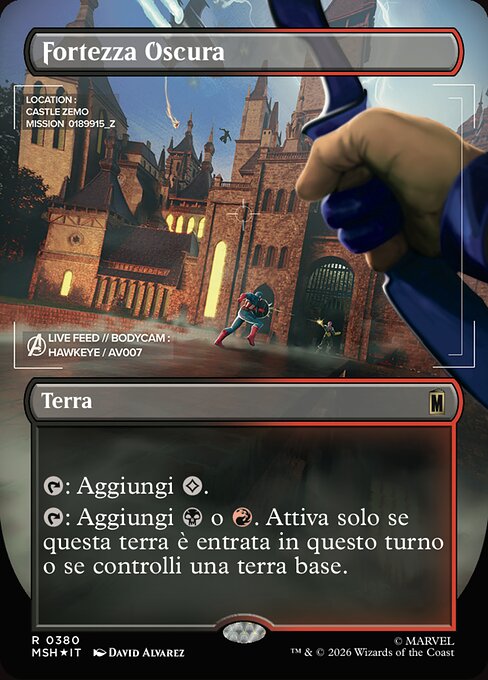 Dunkle Festung (Dark Fortress) - Marvel Super Heroes (#264) - Illustrated by Arthur Yuan - Magic: The Gathering Card