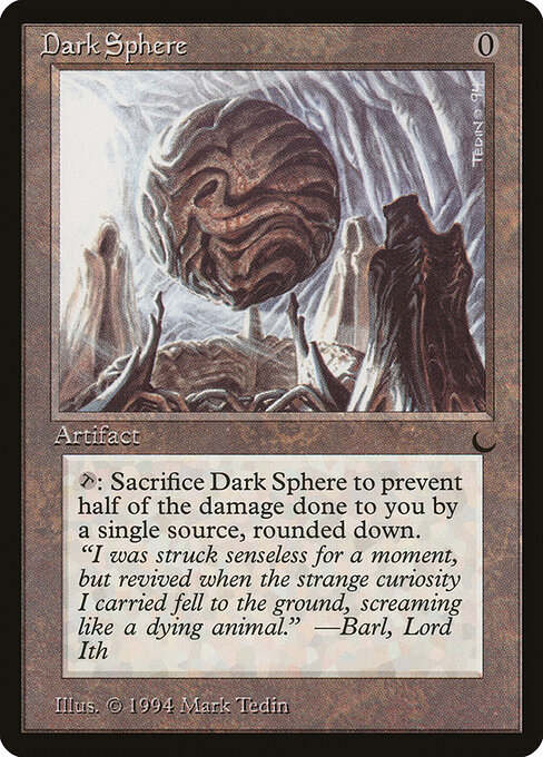 Dark Sphere - The Dark (#100) - Illustrated by Mark Tedin - Magic: The Gathering Card