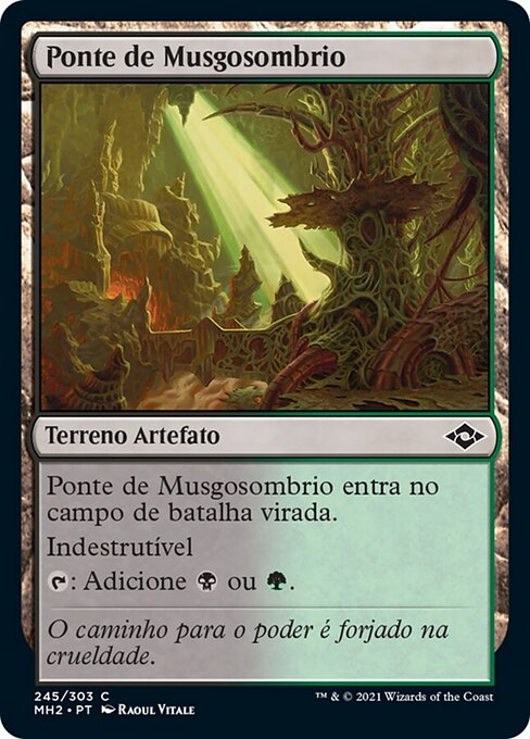 暗苔結橋 (Darkmoss Bridge) - Modern Horizons 2 (#245) - Illustrated by Raoul Vitale - Magic: The Gathering Card