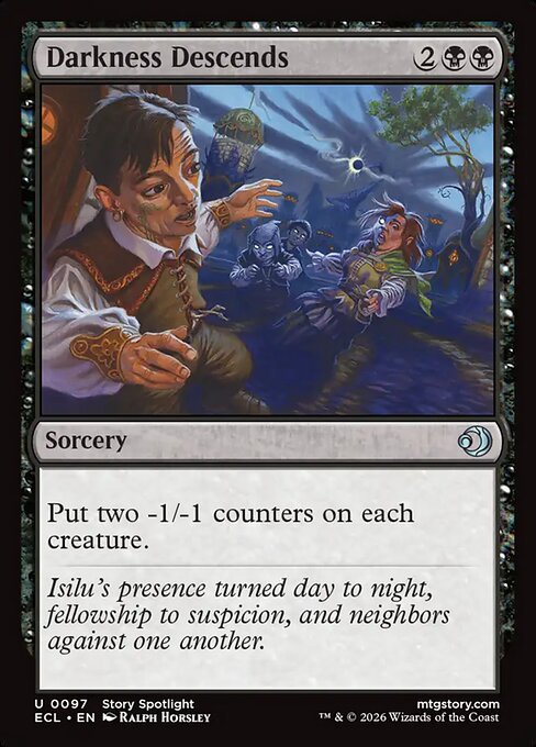 Discesa dell'Oscurità (Darkness Descends) - Lorwyn Eclipsed (#97) - Illustrated by Ralph Horsley - Magic: The Gathering Card