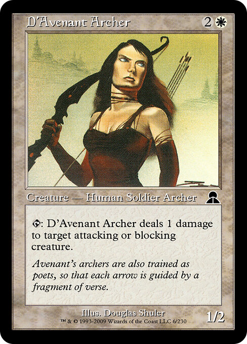 D'Avenant Archer - Masters Edition III (#6) - Illustrated by Douglas Shuler - Magic: The Gathering Card