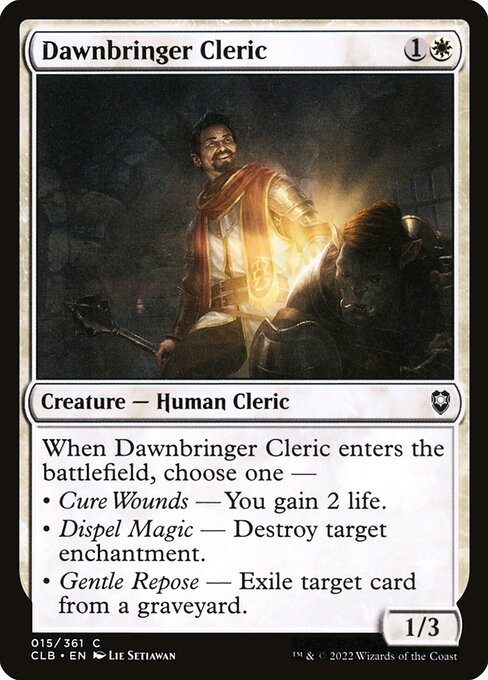 Dawnbringer Cleric - Commander Legends: Battle for Baldur's Gate (#15) - Illustrated by Lie Setiawan - Magic: The Gathering Card