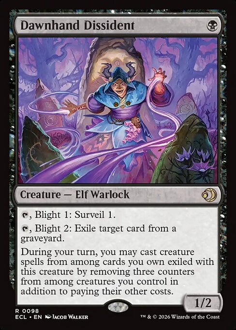 Dawnhand Dissident - Lorwyn Eclipsed (#98) - Illustrated by Jacob Walker - Magic: The Gathering Card