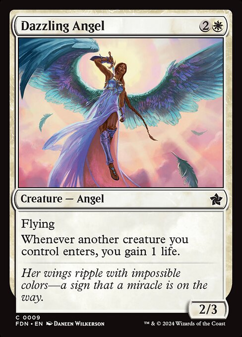 Gleißender Engel (Dazzling Angel) - Foundations (#9) - Illustrated by Daneen Wilkerson - Magic: The Gathering Card