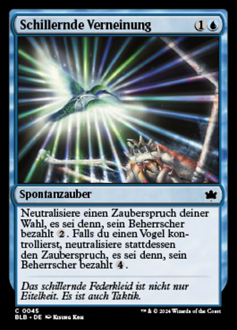 Schillernde Verneinung (Dazzling Denial) - Bloomburrow (#45) - Illustrated by Kisung Koh - Magic: The Gathering Card