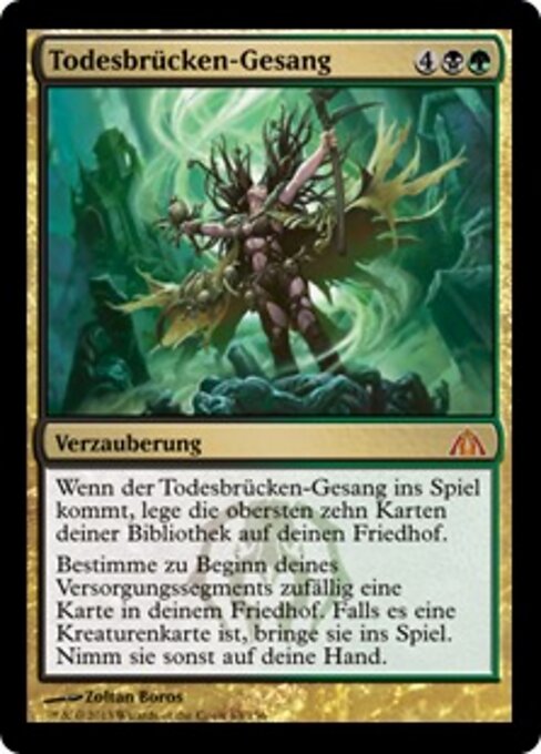 死橋の詠唱 (Deadbridge Chant) - Dragon's Maze (#63) - Illustrated by Zoltan Boros - Magic: The Gathering Card