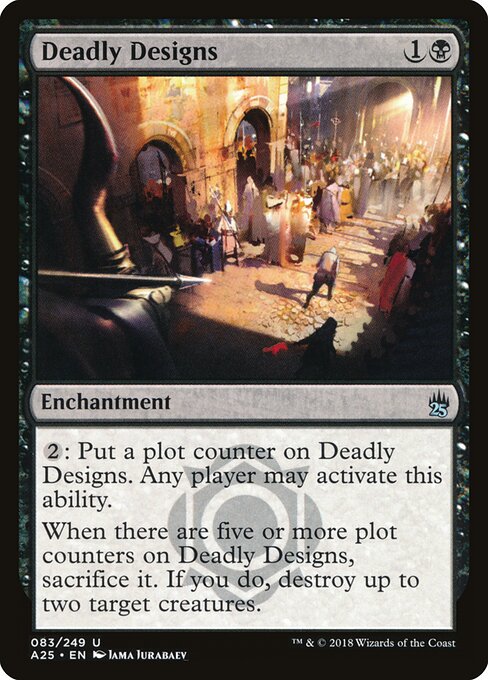 夺命筹划 (Deadly Designs) - Masters 25 (#83) - Illustrated by Jama Jurabaev - Magic: The Gathering Card