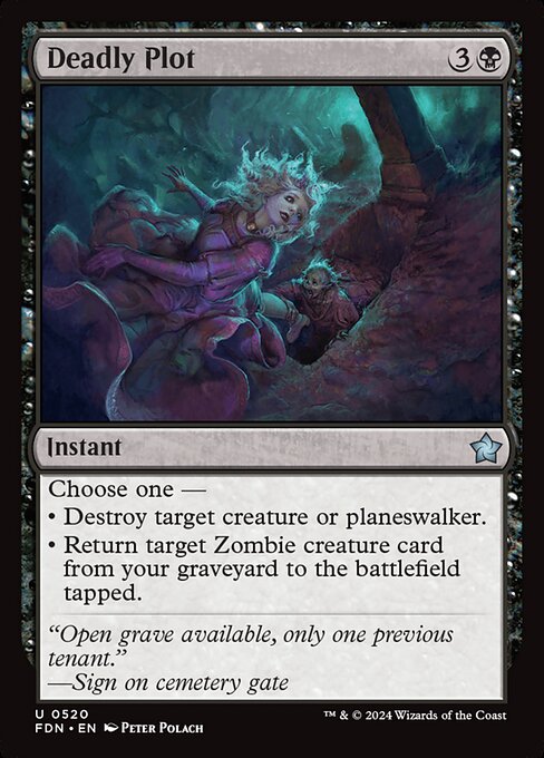 Deadly Plot - Foundations (#520) - Illustrated by Peter Polach - Magic: The Gathering Card