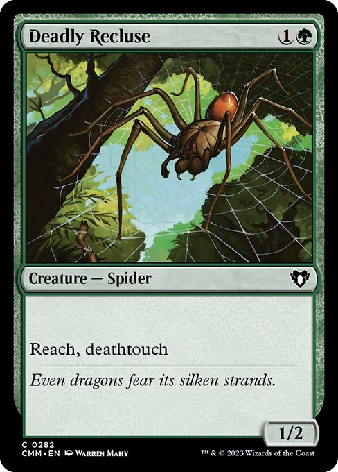 Deadly Recluse - Commander Masters (#282) - Illustrated by Warren Mahy - Magic: The Gathering Card