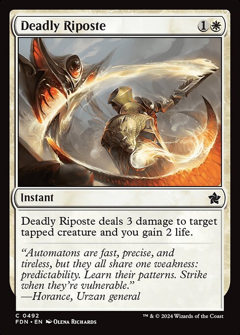 Deadly Riposte - Foundations (#492) - Illustrated by Olena Richards - Magic: The Gathering Card