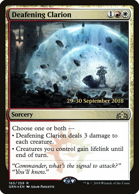 轟音のクラリオン (Deafening Clarion) - Guilds of Ravnica (#165) - Illustrated by Adam Paquette - Magic: The Gathering Card