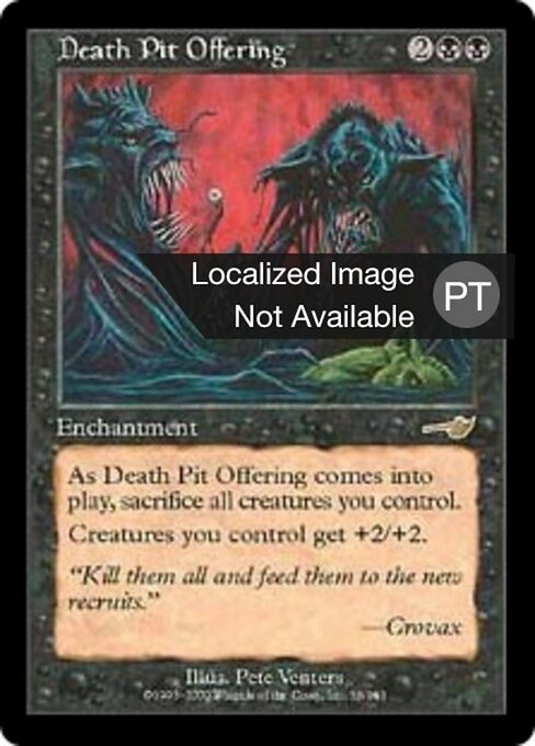 Ofrenda al Pozo de muerte (Death Pit Offering) - Eighth Edition (#124) - Illustrated by Pete Venters - Magic: The Gathering Card