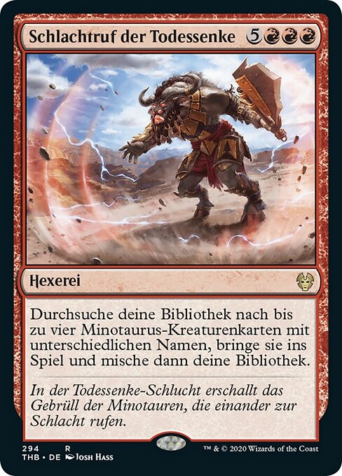 亡嘯谷戰呼 (Deathbellow War Cry) - Theros Beyond Death (#294) - Illustrated by Josh Hass - Magic: The Gathering Card