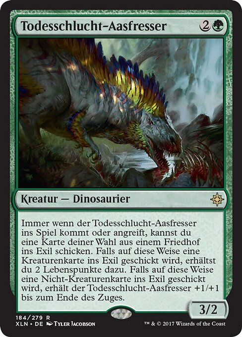 사체포식 청소부 (Deathgorge Scavenger) - Ixalan (#184) - Illustrated by Tyler Jacobson - Magic: The Gathering Card
